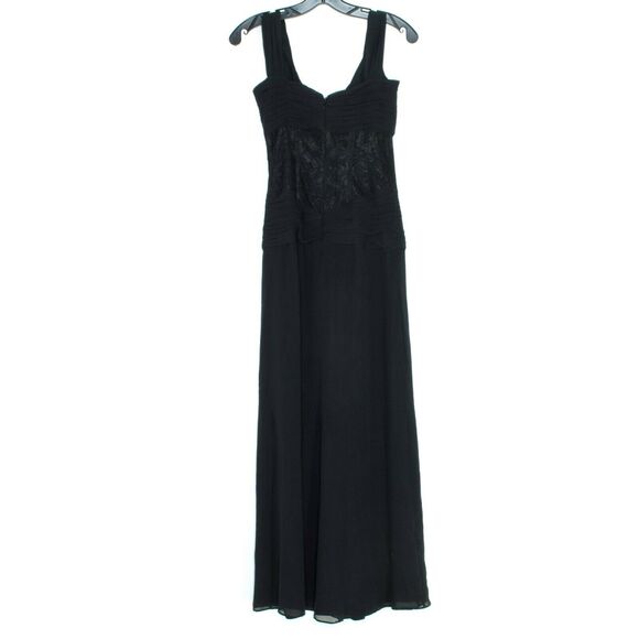 Luisa Spagnoli Dress Silk Maxi Goth Dark Romantic Ethereal Black 40 Medium 8 - Picture 3 of 3